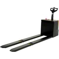 Fully Powered Electric Pallet Truck With  Stand-On Platform, 4500 lbs. Cap., 96" L x 30" W LV539 | Ontario Safety Product