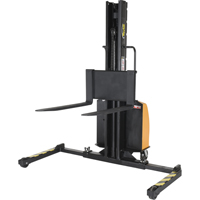 Narrow Mast Powered Lift Stacker, Electric Operated, 1500 lbs. Capacity, 63" Max Lift LV587 | Ontario Safety Product