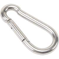 Stainless Steel Snap Hook, 770 lbs (0.385 tons) Working Load Limit, 3/8" Size, 5/8" Eye LW277 | Ontario Safety Product