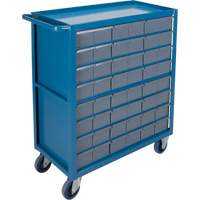 Drawer Shelf Cart, 1200 lbs. Capacity, Steel, 18" x W, 35" x H, 36" D, Rubber Wheels, All-Welded, 48 Drawers MA248 | Ontario Safety Product