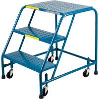 CSA-Certified Rolling Step Ladder, 3 Steps, 22" Step Width, 28" Platform Height, Steel Ontario Safety Products