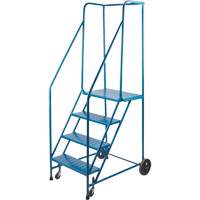 CSA-Certified Rolling Step Ladder, 4 Steps, 22" Step Width, 37" Platform Height, Steel Ontario Safety Products