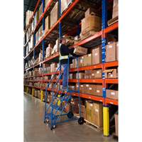 CSA-Certified Rolling Step Ladder, 4 Steps, 22" Step Width, 37" Platform Height, Steel Ontario Safety Products