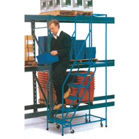 CSA-Certified Rolling Step Ladder, 6 Steps, 22" Step Width, 55" Platform Height, Steel Ontario Safety Products