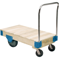 Chariots &agrave; plateforme - Chariots &agrave; plateforme tout en bois, 48" lo x 24" la, Capacit&eacute; de 3000 lb, Roues en Nylon Ontario Safety Products