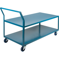 Heavy-Duty Low Profile Shop Carts, 2 Tiers, 30" W x 60" D x 40" H, 1200 lbs. Cap. Ontario Safety Products