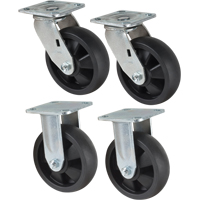 Caster Set, Rigid/Swivel, 6" (152.4 mm), Nylon, 2400 lbs. (1089 kg.) MD338 | Ontario Safety Product