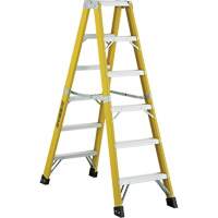 6600 Series Industrial Heavy-Duty 2-Way Stepladders, Fibreglass, 300 lbs. Capacity, 6' MF414 | Ontario Safety Product