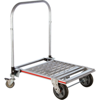 Four Wheel Folding Platform Truck, Aluminum, 750 lbs., 31" L x 23-1/4" W, 39" High MH253 | Ontario Safety Product