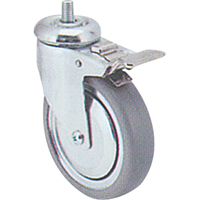 Zinc Plated Caster, Swivel with Brake, 3" (76 mm) Dia., 150 lbs. (68 kg.) Capacity MI930 | Ontario Safety Product