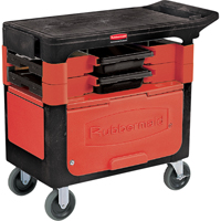 Trades Carts With Lockable Cabinet, 2 Drawers, 38" L x 19-1/4" W x 33-3/8" H, Black MK745 | Ontario Safety Product