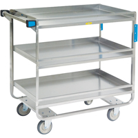 Guard Rail Carts, 3 Tiers, 23" W x 37-1/4" H x 38-5/8" D, 700 lbs. Capacity MK977 | Ontario Safety Product