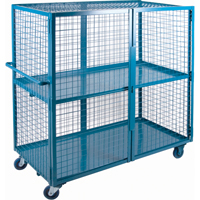 Wire Mesh Truck, 2 Tiers, 63" L x 32" W x 62.5" H, 1200 lbs. Cap. Ontario Safety Products