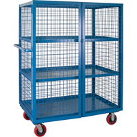 Wire Mesh Truck, 3 Tiers, 51" L x 32" W x 62.5" H, 2400 lbs. Cap. Ontario Safety Products
