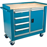 Industrial Duty Mobile Service Benches, Wood Surface ML327 | Ontario Safety Product