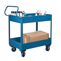 Chariots de service &agrave; bordure profonde, 2 Tiers, 24" la x 47" h x 36" p, Capacit&eacute; 1200 lb Ontario Safety Products