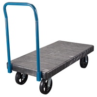 Plastic Platform Trucks, 60" L x 30" W, 2000 lbs. Cap., Mold-on Rubber Wheels Ontario Safety Products