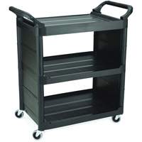 Bussing Cart with End Panels, 3 Tiers, 18-5/8" x 36-5/8" x 33-5/8", 150 lbs. Capacity MN605 | Ontario Safety Product