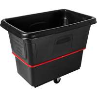 Heavy-Duty Utility Cube Truck, Black Recycled Plastic, 43-1/4" L x 28" W x 33-3/4" H, 12 cu. ft. Volume, 800 lbs. Capacity MN636 | Ontario Safety Product