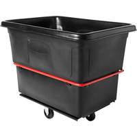 Heavy-Duty Utility Cube Truck, Black Recycled Plastic, 48-1/4" L x 34-1/8" W x 37-7/8" H, 20 cu. ft. Volume, 1200 lbs. Capacity MN638 | Ontario Safety Product