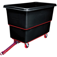 Towable Heavy-Duty Utility Cube Truck, Black Recycled Plastic, 59" L x 34" W x 42-7/8" H, 27 cu. ft. Volume, 1200 lbs. Capacity MN640 | Ontario Safety Product
