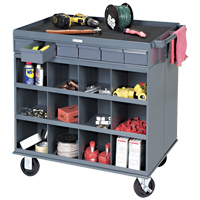 Heavy-Duty Two-Sided Mobile Work Station, 1200 lbs. Capacity, Steel, 34" x W, 34" x H, 24" D, All-Welded, 6 Drawers MO070 | Ontario Safety Product