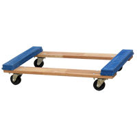 Open Deck Rubber Ends Dolly, Wood Frame, 18" W x 30" D x 6" H, 900 lbs. Capacity MO201 | Ontario Safety Product