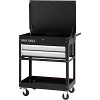 Utility Cart, 2 Drawers, 30-1/4" L x 19" W x 35-3/4" H, Black Ontario Safety Products
