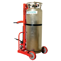 Grand chariot hydraulique HLCC-B pour bouteille de gaz liquide, Roues Polyur&eacute;thane, Base de 20" la x 20" p, 1000 lb Ontario Safety Products