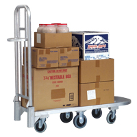 Aluminum Merchandise Cart, 20" W x 55-1/4" L, 1200 lbs. Cap., Polyurethane Wheels MO446 | Ontario Safety Product
