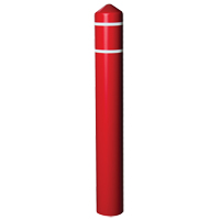 Smooth Bollard Cover With Reflective Stripes, 8" Dia. x 56" L, Red MO757 | Ontario Safety Product