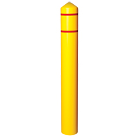 Smooth Bollard Cover With Reflective Stripes, 4" Dia. x 56" L, Yellow Ontario Safety Products