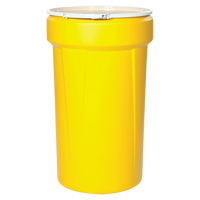 Nestable Polyethylene Drum, 55 US gal (45 imp. gal.), Open Top, Yellow MO765 | Ontario Safety Product