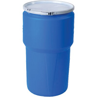 Baril emboîtable en polyéthylène, 14 gal. US (11,7 gal. imp.), Dessus ouvert, Bleu MO768 | Ontario Safety Product