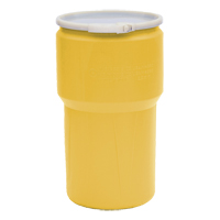 Baril emboîtable en poly&eacute;thyl&egrave;ne, 14 gal. US (11,7 gal. imp.), Dessus ouvert, Jaune Ontario Safety Products
