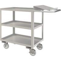 Chariot de pr&eacute;paration de commande de calibre industriel, 39" h x 18-1/8" la x 45" p, 3 Tablettes, Capacit&eacute; 1200 lb Ontario Safety Products
