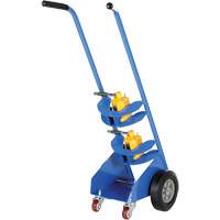Magnetic Cylinder Hand Truck, Rubber Wheels, 12" W x 5" L Base, 350 lbs. MP137 | Ontario Safety Product