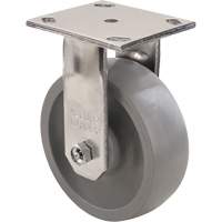 Max9 Caster, Rigid with Brake, 5" (127 mm), Envirothane Grey-WOW, 1000 lbs. (453.6 kg.) Ontario Safety Products