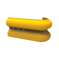 SlowStop<sup>®</sup> FlexRail Guardrail End Cap, Polycarbonate, 9-4/5" L x 13-3/4" H, Yellow MP189 | Ontario Safety Product