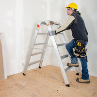 Poste de travail chevalet de sciage portatif, Cadre Aluminium, 12-1/4" p x 56" h Ontario Safety Products