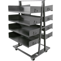 Double-Sided Heavy Duty A-Frame Cart with 8 Large Trays, 38" x 30" x 63", 2500 lbs. Capacity Ontario Safety Products