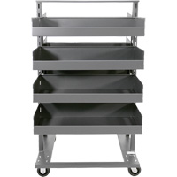 Double-Sided Heavy Duty A-Frame Cart with 8 Large Lipped Trays, 38" x 30" x 63", 2500 lbs. Capacity Ontario Safety Products