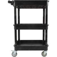 Utility Cart with Deep Lip Shelf, 3 Tiers, 19" x 39-1/2" x 28-1/4", 330 lbs. Capacity Ontario Safety Products