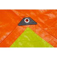 High-Visibility Heavy-Duty Woven Tarp, Polyethylene, Green/Orange, 16' x 20' x 12 mils Ontario Safety Products