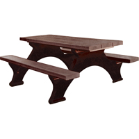 Recycled Plastic Picnic Tables, 8' L x 61-1/2" W, Brown ND429 | Ontario Safety Product