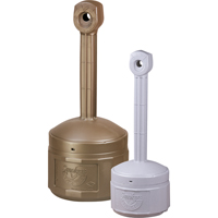 Smokers Cease-Fire&reg; Cigarette Butt Receptacle, Free-Standing, Plastic, 4 US gal. Capacity, 38-1/2" Height Ontario Safety Products