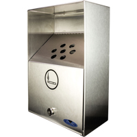 Smoking Receptacles, Wall-Mount, Stainless Steel, 3.3 Litres Capacity, 13-1/2" Height NI752 | Ontario Safety Product