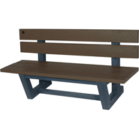 Outdoor Park Benches, Recycled Plastic, 60" L x 22-13/16" W x 29-13/16" H, Umber NJ025 | Ontario Safety Product