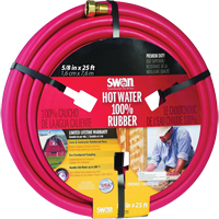 Hot Water Hose, Rubber, 5/8" dia. x 50' L Ontario Safety Products