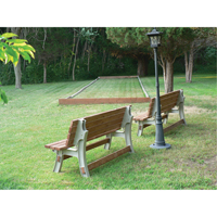 Basics&reg; Flip Top Park Bench / Table, Plastic, 96" L x 26" W x 34" H, Sand Ontario Safety Products